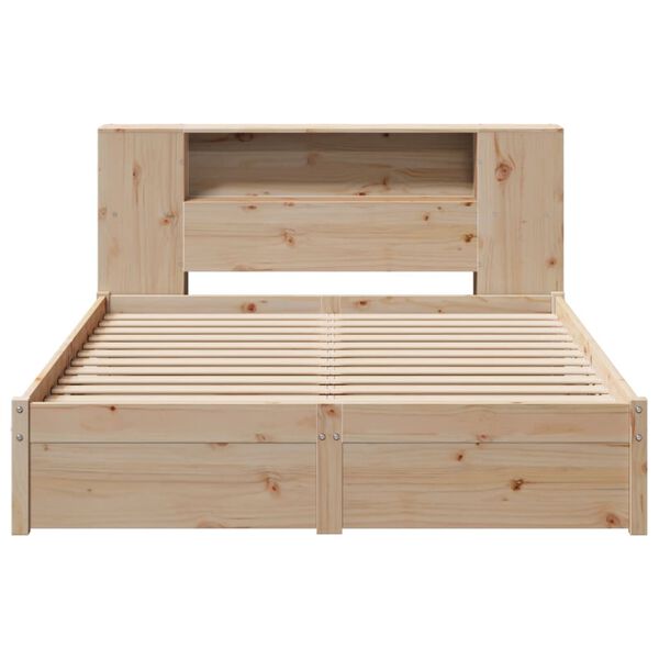 vidaXL Lit biblioth&egrave;que sans matelas 140x200 cm bois massif de pin