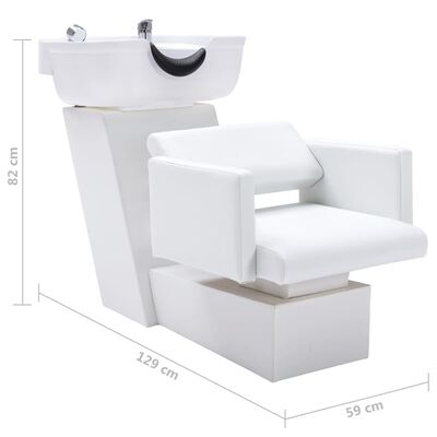 vidaXL Chaise de salon avec lavabo Blanc 129x59x82 cm Similicuir