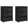 vidaXL Tables de chevet 2 pcs Noir brillant 40x35x62,5 cm