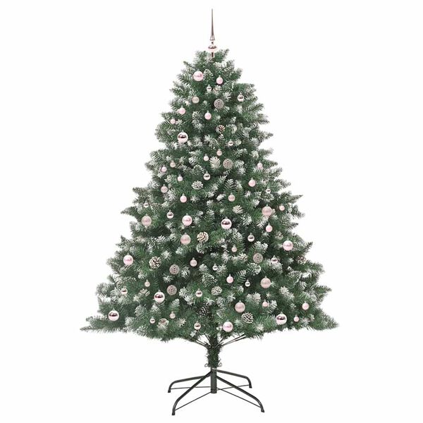vidaXL Sapin de No&euml;l artificiel Vert 210 cm PVC, plastique et acier
