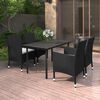 vidaXL Ensemble &agrave; manger de jardin coussins 5 pcs R&eacute;sine tress&eacute;e Verre
