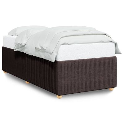 vidaXL Cadre de lit sans matelas marron foncé 100x200 cm tissu