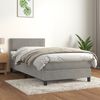 vidaXL Sommier &agrave; lattes de lit et matelas Gris clair 90x200 cm Velours