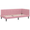 vidaXL Cadre de lit d'angle Rose 90 cm x 190 cm Velours