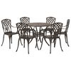 vidaXL Ensemble de salle &agrave; manger pour jardin 7 pcs Bronze