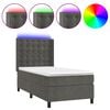 vidaXL Sommier &agrave; lattes de lit matelas LED Gris fonc&eacute; 80x200cm Velours