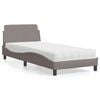 vidaXL Lit avec matelas Dover taupe 80x200 cm tissu