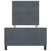 vidaXL Lit &agrave; ressorts avec t&ecirc;te de lit Gris fonc&eacute; 100 x 200 cm Velours