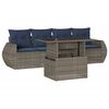 vidaXL Ensemble de canap&eacute; de jardin 5 pcs avec coussins gris r&eacute;sine tress&eacute;e