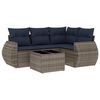 vidaXL Ensemble de canap&eacute; de jardin 5 pcs avec coussins gris r&eacute;sine tress&eacute;e