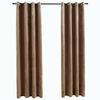 vidaXL Rideaux occultants avec anneaux 2 pcs Velours Beige 140x225 cm