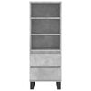 vidaXL Buffet haut Gris b&eacute;ton 40x36x110 cm Bois d'ing&eacute;nierie