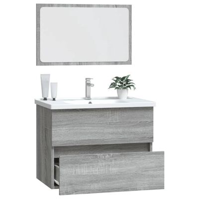 vidaXL Ensemble de meubles de salle de bain 2 pcs Sonoma gris