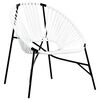 vidaXL Chaise &oelig;uf de jardin noir et blanc r&eacute;sine tress&eacute;e