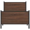 vidaXL Cadre de lit en m&eacute;tal sans matelas ch&ecirc;ne marron 100x200 cm