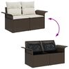 vidaXL Ensemble de canap&eacute; de jardin 7 pcs Marron Poly rotin