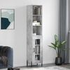 vidaXL Buffet haut Gris b&eacute;ton 34,5x34x180 cm Bois d'ing&eacute;nierie