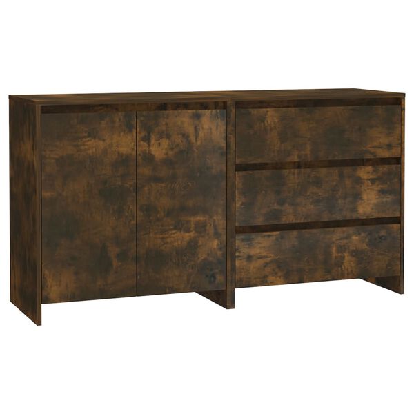 vidaXL Buffets 2 pcs Ch&ecirc;ne fum&eacute; Bois d'ing&eacute;nierie