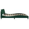 vidaXL Cadre de lit Dover vert fonc&eacute; 200x200 cm velours