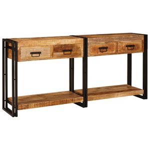 vidaXL Tables console 2 pc Marron 161 x 33 x 75 cm