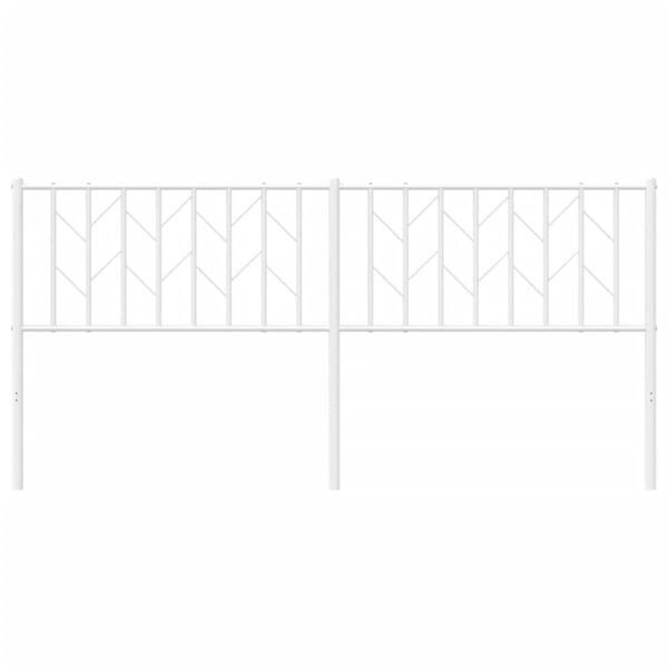 vidaXL T&ecirc;te de lit de remplacement m&eacute;tal blanc 180 cm