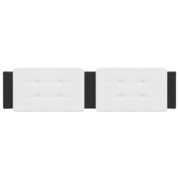 vidaXL Coussin de t&ecirc;te de lit Zadar noir et blanc 200 cm similicuir