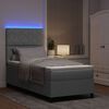 vidaXL Lit &agrave; ressorts avec matelas Gris clair 100 x 200 cm tissu