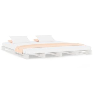 vidaXL Lit de palette blanc 180x200 cm bois de pin massif tr&egrave;s grand