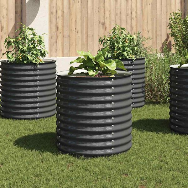 vidaXL Lit sur&eacute;lev&eacute; de jardin 80x80x81 cm Acier galvanis&eacute; Gris