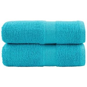 vidaXL Serviettes de toilette premium SOLUND 2 pi&egrave;ces Turquoise 30 x 30 cm 600 g/m&sup2;
