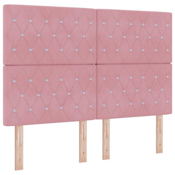 vidaXL T&ecirc;te de lit avec t&ecirc;te de lit Rose 144 cm Cuir synth&eacute;tique