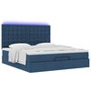 VidaXL Cadre de lit ottoman avec matelas bleu 180x200 cm tissu