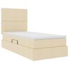 vidaXL Lit avec rangement et LED avec LED Cr&egrave;me 90 x 190 cm Polyester