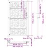vidaXL Portail de jardin noir 100x175 cm en acier avec motif feuille