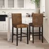 vidaXL Chaises de bar lot de 2 bois massif d'h&eacute;v&eacute;a et tissu