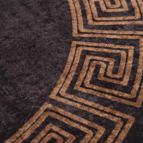 vidaXL Tapis lavable &phi;120 cm noir et dor&eacute;