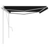 vidaXL Auvent manuel r&eacute;tractable avec poteaux 5x3,5 m Anthracite
