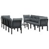 vidaXL Salon de jardin 9 pcs noir et gris r&eacute;sine tress&eacute;e