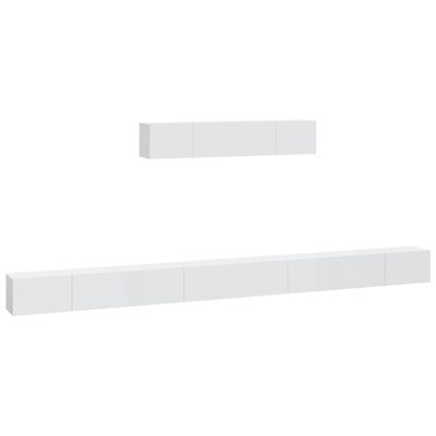 vidaXL Ensemble de meubles TV 6 pcs Blanc brillant Bois d'ingénierie