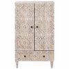 vidaXL Buffet Haut Blanc 60 x 33,5 x 100 cm Bois de mangue massif