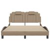 vidaXL Cadre de lit Viana avec LED sans matelas cappuccino 140x200 cm
