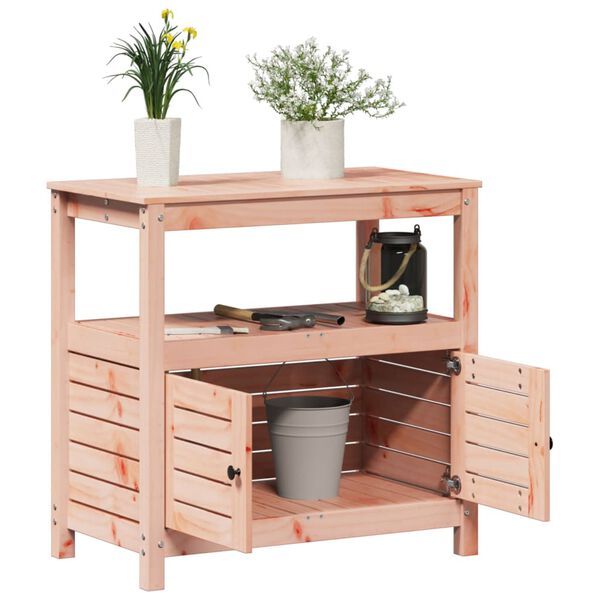 vidaXL Table de rempotage avec &eacute;tag&egrave;res bois massif de douglas