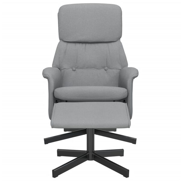 vidaXL Fauteuil inclinable avec repose-pied gris clair tissu