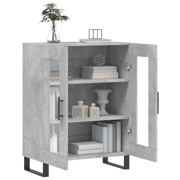 vidaXL Buffet gris b&eacute;ton 69,5x34x90 cm bois d'ing&eacute;nierie