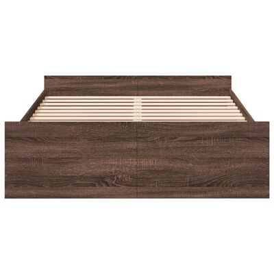 vidaXL Cadre de lit avec tiroirs sans matelas chêne marron 140x190 cm