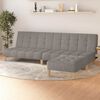 vidaXL Canap&eacute;-lit &agrave; 2 places avec repose-pied Gris clair Tissu