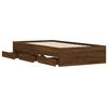 vidaXL Cadre de lit avec tiroirs sans matelas ch&ecirc;ne marron 90x190 cm