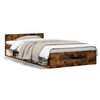 vidaXL Cadre de lit avec tiroir sans matelas ch&ecirc;ne fum&eacute; 90x200 cm