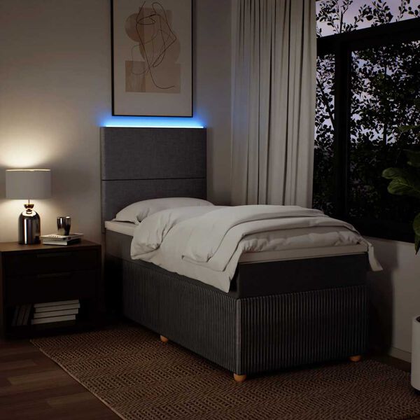 vidaXL Sommier &agrave; lattes de lit avec matelas Taupe 80x200 cm Tissu