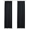 vidaXL Rideaux occultants avec crochets 2 pcs Noir 140x245 cm